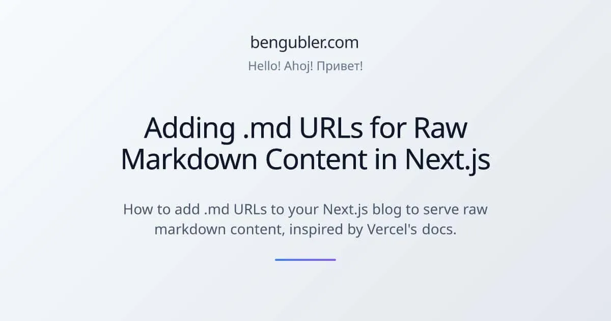 Adding .md URLs for Raw Markdown Content in Next.js
