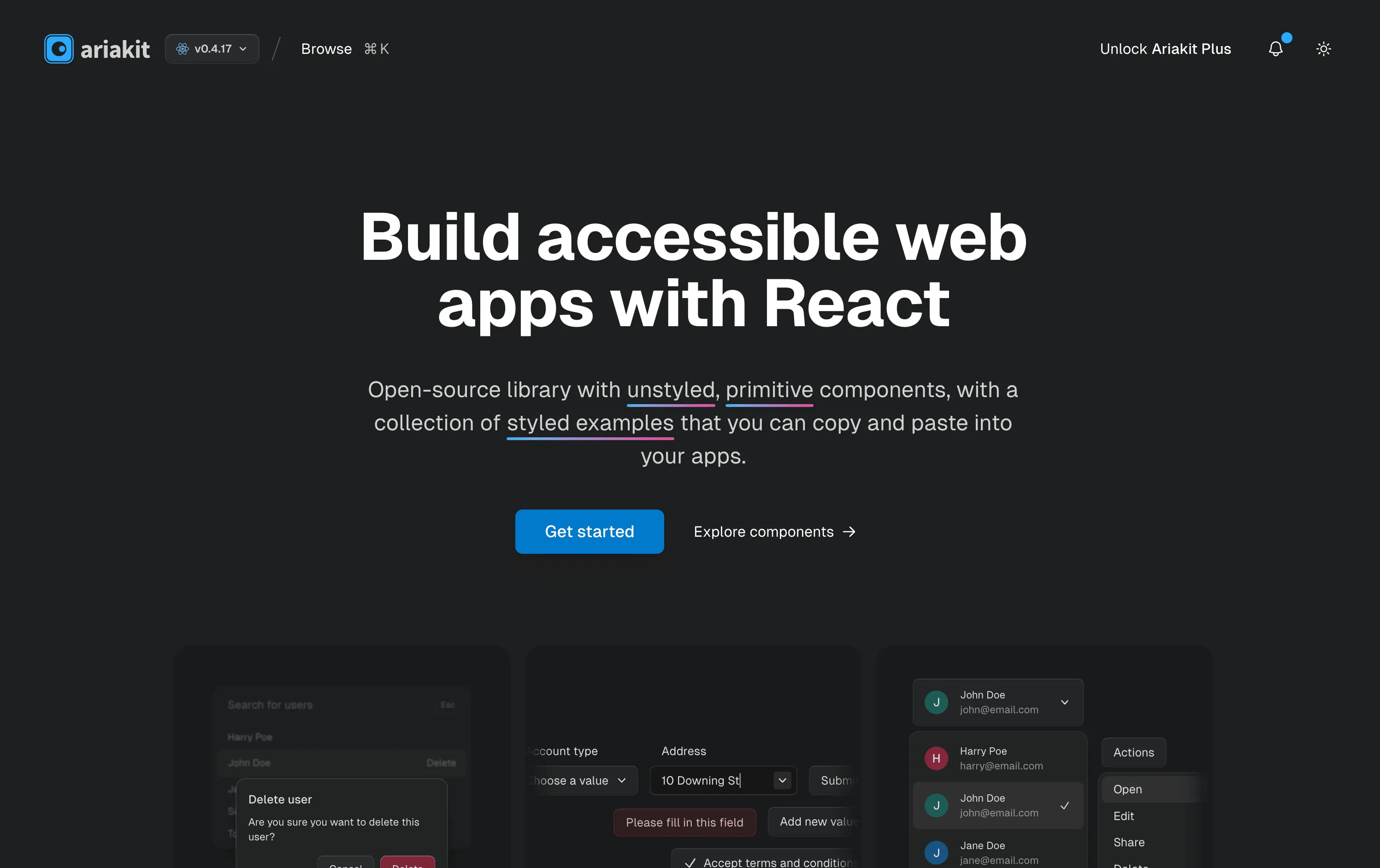 Ariakit - Toolkit for building accessible UIs