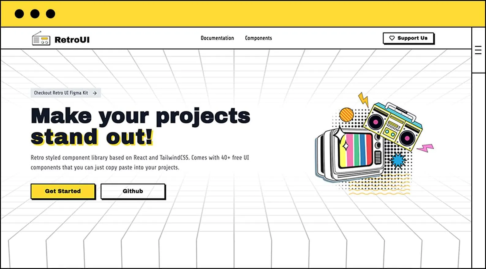 Retro Styled React UI Library