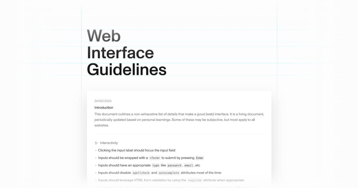 Web Interface Guidelines